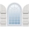 Ekena Millwork Rustic 3 Board Joined Board-n-Batten Faux Wood Shutters w/Quarter Round Arch Top, 16 1/8W x 68H, PR FBJ06Q16X068RUF - alternate 1
