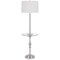 Homeroots 61" Chrome Tray Table Floor Lamp With White Transparent Glass Square Shade 526309 - alternate 6