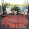 Homeroots 8' Red And Ivory Round Geometric Washable Indoor Outdoor Area Rug 600860 - alternate 5