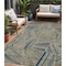 Homeroots 5' X 8' Taupe Blue And Beige Geometric Washable Indoor Outdoor Area Rug 594816 - alternate 1