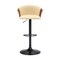 Homeroots Cream and Black Faux Leather with Metal Swivel Adjustable Height Bar Chair 534426 - alternate 7