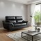 Homeroots 69in Black And Silver Faux Leather Love Seat 329496 - alternate 4