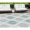 Homeroots 8' X 10' Aqua Teal Blue And Ivory Ikat Washable Indoor Outdoor Area Rug 589071 - alternate 1