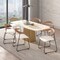 Leisuremod Lyra Collection Modern Chair in Natural Wood back and White Seat, 4PK LCNW-41W4 - alternate 4