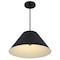 Homeroots 22" Black Aluminum Cone LED Dimmable Outdoor Pendent Hanging Light 683469 - alternate 6
