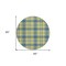 Homeroots 8' Yellow Blue And Ivory Round Plaid Washable Indoor Outdoor Area Rug 597137 - alternate 5