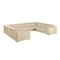 Homeroots Beige Italian Leather Power Reclining U Shaped Eight Piece Corner Sectional With Console 632575 - alternate 11