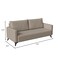 Leisuremod Inno Modern Vegan Leather 3-Seater Sofa, Metal Legs IS73TP - alternate 3