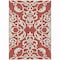Homeroots 8' X 10' Red And Ivory Damask Washable Indoor Outdoor Area Rug 614458 - alternate 1