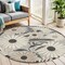 Homeroots 5' Beige And Gray Round Floral Indoor Outdoor Area Rug 545007 - alternate 6