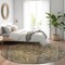 Homeroots 8' Brown And Denim Blue Round Medallion Washable Indoor Outdoor Area Rug 616048 - alternate 4