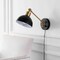 Jonathan Y Lisa 18" Swing Arm 1-Light Modern Midcentury Iron USB Charging Port LED Sconce, Black/Brass Gold JYL1301B - alternate 8