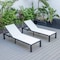 Leisuremod Marlin Patio Chaise Lounge Chair with Black Aluminum Frame, White, 2PK MLBL-77W2 - alternate 5