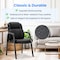 Simple Deluxe Waiting Room Leather Guest Chairs with Padded Arms, Comfy Stationary Reception Meeting Chair, Rest 3A88FNCHAR22X36PUBLK - alternate 4