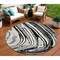 Homeroots 8' Black Gray And Ivory Round Abstract Washable Indoor Outdoor Area Rug 601250 - alternate 1