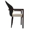 Leisuremod Opaline Series Elegant Wooden Dining Chair in Black Velvet and Taupe OC24BLTP - alternate 7