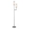 Homeroots 69" Nickel Two Light Torchiere Floor Lamp With Clear Transparent Glass Drum Shade 523434 - alternate 8