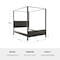 Martha Stewart Hayes Queen Size Solid Wood Canopy Platform Bed w/Wood Headboard and Footboard, Dark Gray MG-90025-CQ-DKGY-MS - alternate 6