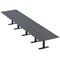 Skutchi Designs 20ft Rectangular Conference Table With Power | Harmony Series | 20 Person Meeting Room Table HAR-REC-48x240-T.BK-WA7949-EBLK - alternate 1