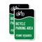 Signmission Bicycle Parking Area - Permit Required with Graphic, 12'' X 18'' 2 Signs, Heavy Gauge Aluminum, 2PK A-1218-2PACK-24324 - alternate 1