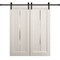 Sartodoors Modern Double Barn Door 84 x 96 inches, Ego 5014 Painted White Oak, 14FT Rail Track Set, Solid Pa EGO5014DB-PWO-8496 - alternate 1