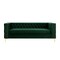Homeroots 84" Hunter Green Velvet Manufactured Wood Sofa 543945 - alternate 5