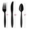 Smarty Had A Party Black Disposable Plastic Cutlery Set - Spoons, Forks and Knives (1000 Guests), 3000PK 420S-BKCS-CASE - alternate 6