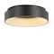 Jonathan Y Ring 17.7 in. Integrated LED Metal Flush Mount Ceiling Light, Black JYL7206B - alternate 1