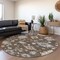 Homeroots 8' Chocolate Beige And Blue Round Floral Washable Indoor Outdoor Area Rug 606148 - alternate 6