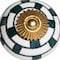 Homeroots Set of Twelve White Teal And Gold Geometric Ceramic Drawer Pull Knobs, 12PK 321660 - alternate 6