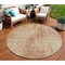 Homeroots 8' Terra Cotta And Copper Round Abstract Washable Indoor Outdoor Area Rug 587310 - alternate 1