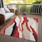 Homeroots 5' X 8' Red Black And Beige Abstract Washable Indoor Outdoor Area Rug 600997 - alternate 4