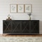 Homeroots 16in Black Iron Sideboard with Four Glass Doors 380242 - alternate 3