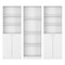 Homeroots Set of Three White Wood Ten Tier Modular Bookcase with Four Doors 546633 - alternate 1