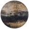 Homeroots 8' Charcoal Tan And Beige Round Abstract Washable Indoor Outdoor Area Rug 606094 - alternate 5