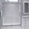 Anzzi 60 in. by 76 in. Frameless Sliding Shower Door in Gunmetal w/ Clear Tempered Glass & Tsunami Guard SD-AZ13-02GB - alternate 1