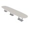 Skutchi Designs Boval Conference Table With Power Unit, 48 in W, 192 in L, Ivory HAR-BOVL-48X192-DOU-K458-NA - alternate 1