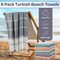 Lavish Home 6 Pack Turkish Beach Towel Set Oversized Beach Towels Bulk Lightweight Blankets Set Quick Dry 67-0040TT - alternate 5