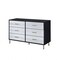 Homeroots 47" Black Silver and Gold Faux Croc Design Six Drawer Double Dresser 486520 - alternate 5