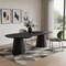 Homeroots 86" Black Wood Double Pedestal Base Oval Dining Table 720675 - alternate 4