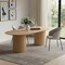 Homeroots 86" Natural Wood Double Pedestal Base Oval Dining Table 720681 - alternate 3