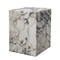 Homeroots 20" Ivory Marble Square Block End Table 569935 - alternate 1
