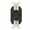 Leviton Flanged Locking Receptacle, L20-30R, 30 A, 347/600V AC, Three Phase, 4 Pole, Flush Mount, Black 2770 - alternate 1