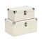 Homeroots Set of Two White Solid Wood And Metal Box With Lid, 2PK 489353 - alternate 1