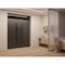 Vdomdoors Front Exterior Prehung Aluminum Double Doors Ronex1033 Teak Top Transom Mirrored Clear Glass Entry RONEX1033DEXD-OAK-W72xH96+12-LH-I - alternate 2