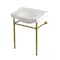 Kingston Brass 30" Ceramic Console Sink with Stainless Steel Legs, 8-Inch, 3-Hole, White/Brushed Brass KVPB30229W387 - alternate 1