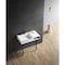 Kingston Brass 36" Solid Surface Console Sink with Stainless Steel Legs, 8-Inch, 3-Hole, Matte White/Matte Black KVPB3368SQA80 - alternate 4