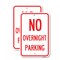 Signmission No Overnight Parking Sign, 18'' X 24'' 2 Signs, Heavy Gauge Aluminum, 2PK A-1824-2PACK-23832 - alternate 1