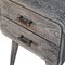Homeroots 22" Gray Solid Wood Distressed Two Drawer Nightstand 651604 - alternate 6