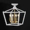 Jonathan Y Plains 12" 4-Light Modern Farmhouse Metal Open-Frame Pagoda LED Semi Flush Mount Mini Lantern, White/ JYL7610F - alternate 7